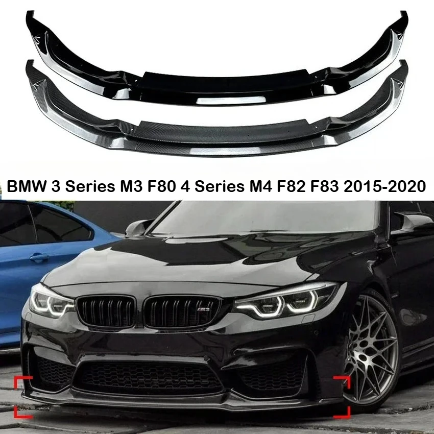 

Car Front Bumper Lip for BMW 3 Series 4 Series M3 M4 F80 F82 F83 2015-2020 Diffuser Spoiler Auto Aftermarket Car Accessoreis