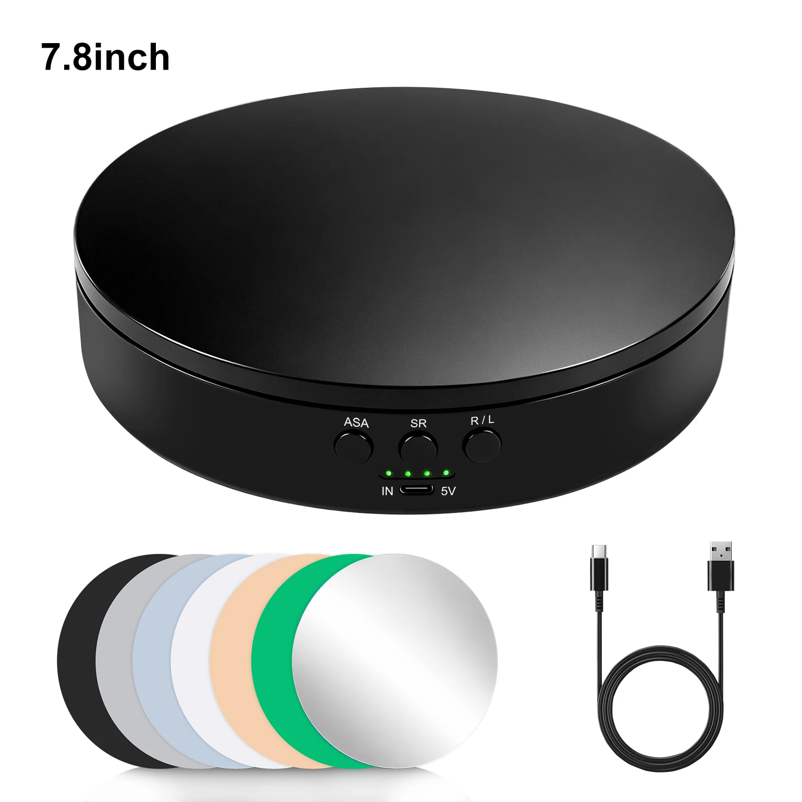 PULUZ 20cm 15cm Electric 360 Degree Rotating Display Stand Turntable, Speed / Angle / Direction Adjustable, Load 5-10kg/ 1-5kg