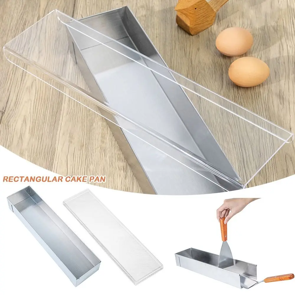 Molde para tiramisú, caja Rectangular de acero inoxidable, molde para pastel de bandeja larga para embriones y pasteles