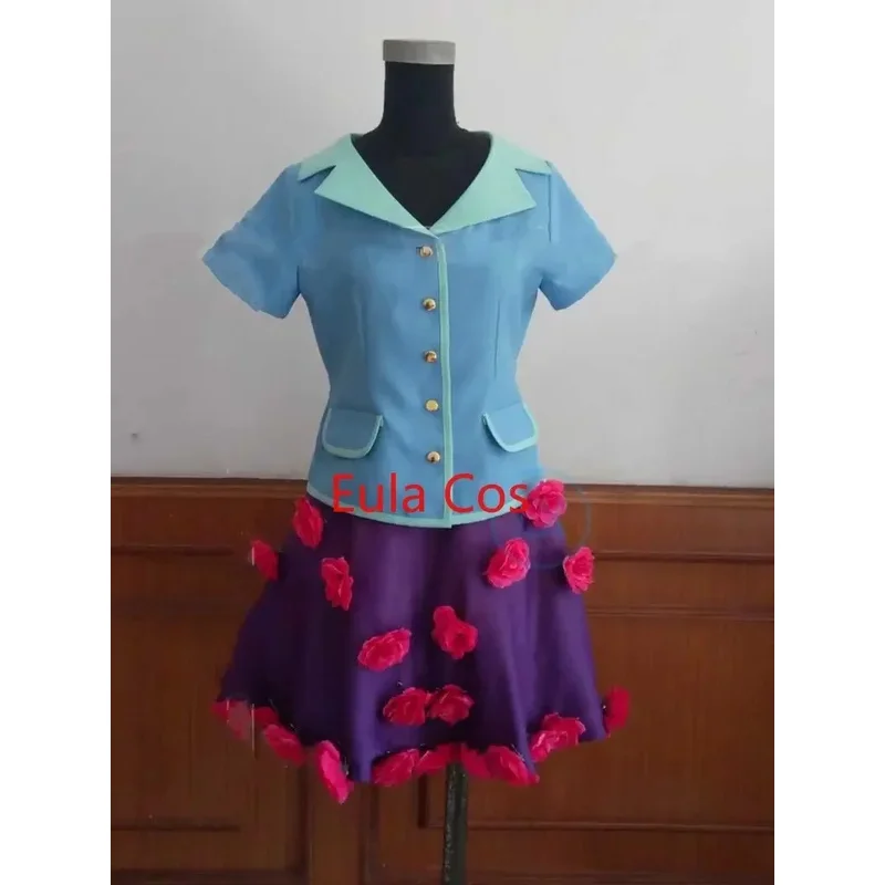 qq273Hirose Yasuho disfraz de Cosplay para mujeres niñas vestido de flores azules uniforme de Anime regalos de Halloween
