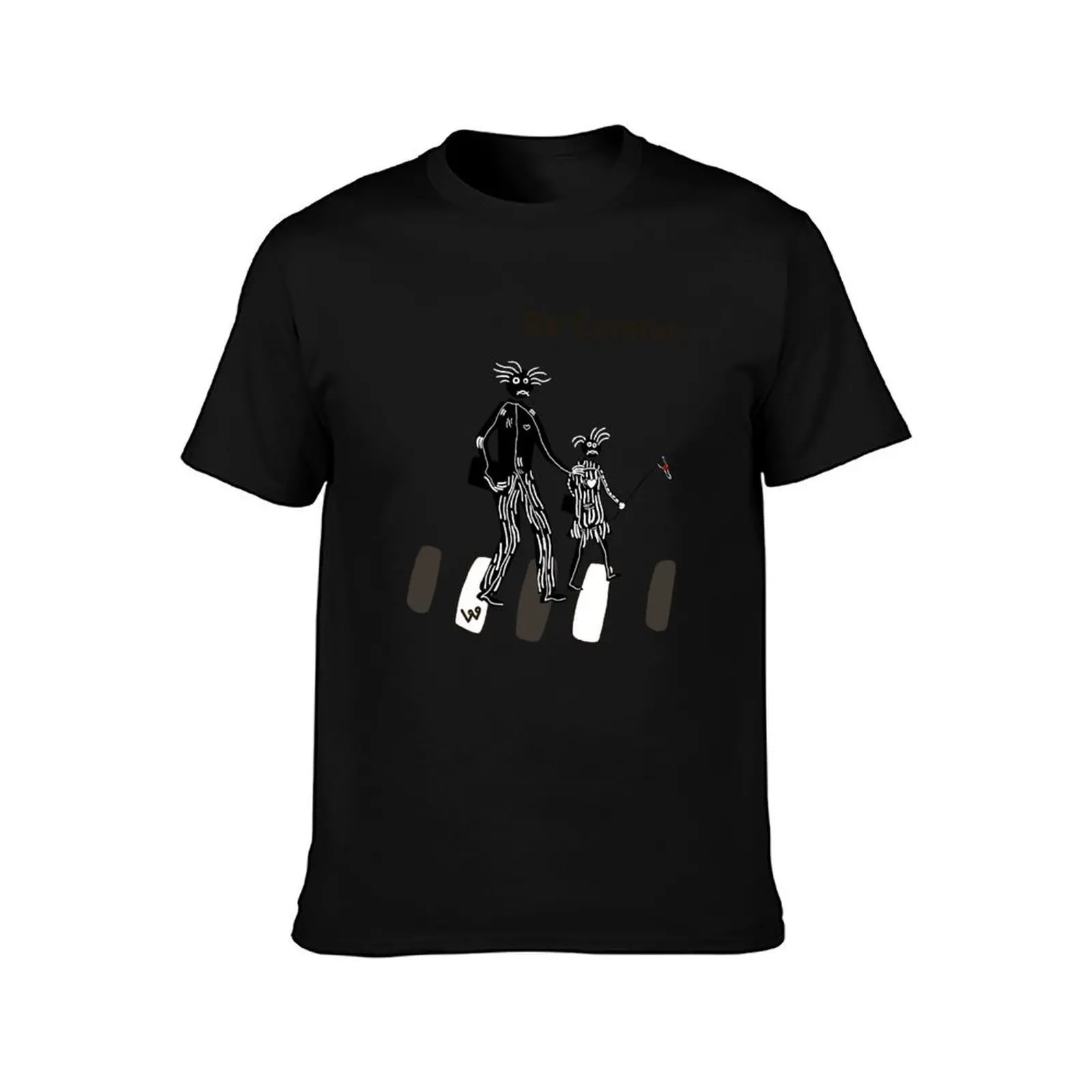 walk across the road T-Shirt Simple Solid Color Crew Neck Tee