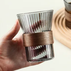 Tazza da caffè in vetro manico in legno tazza da caffè Espresso bicchieri bicchiere da whisky tazza Kawaii tazze da caffè belle tazze da tè boccale da birra tazza carina