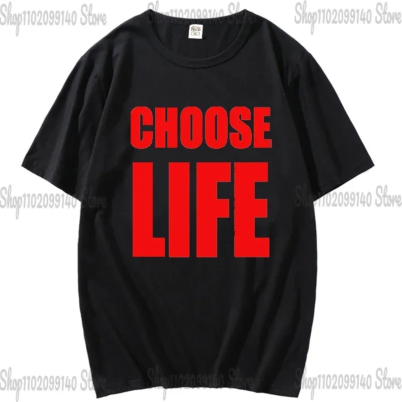 Unisex Women's T-shirt Choose Life Retro 80's Party Fancy Dress Wham Short Sleeve O-Neck Men's Clothing Pattern T-shirt