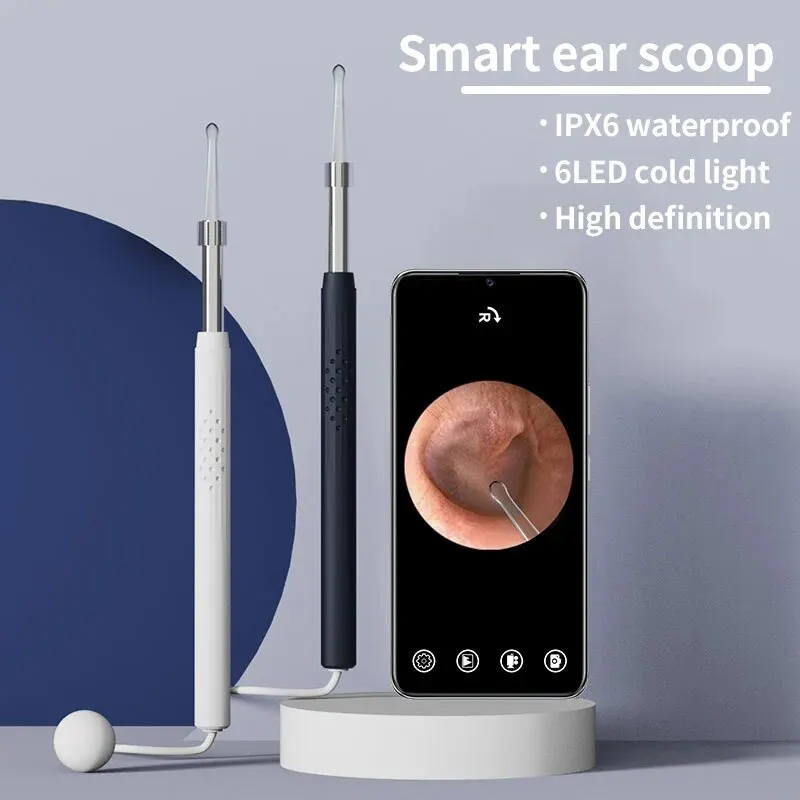 Smart Visual Ear Cleaner 3-in-1 Ear Sticks Otoscope USB C Charging Endoscope Wax Removal Tool Earpick Mini Camera Health Care