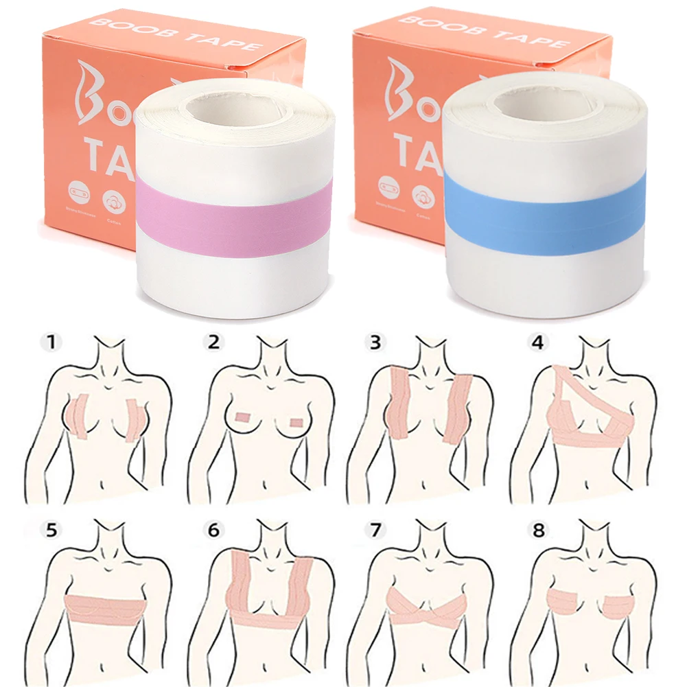 Brustband, Bruststraffungsband mit 10 Brustwarzenabdeckungen, trägerloser Polsteraufkleber, Anti-Schweiß-Brustpflasterband für große Brüste