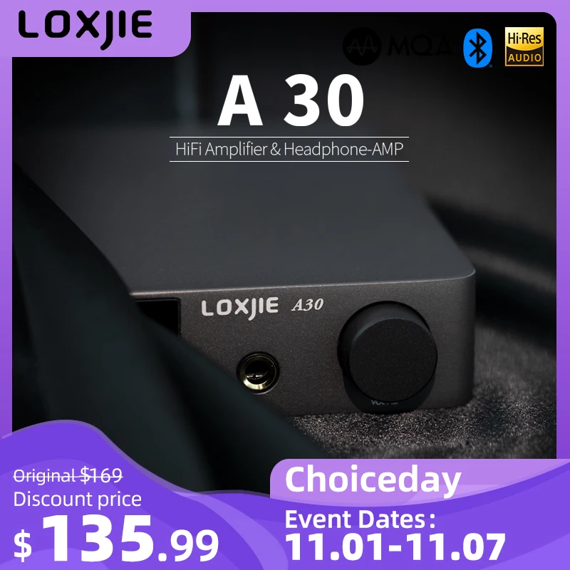 LOXJIE A30 Amplificatore di potenza audio stereo da tavolo Amplificatore per cuffie con APTX Bluetooth 5.0 ESS DAC Chip Supporto per telecomando