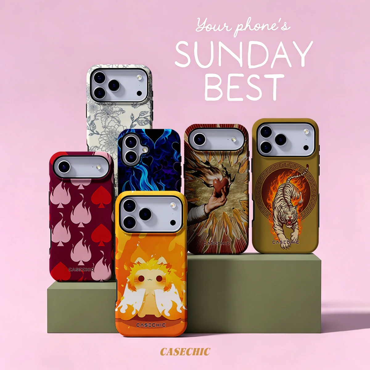Flame Cute Cat For Samsung Galaxy S26 S25 S24 A56 A36 Phone Case Double-Layer Protection Cover for Women Girl CaseChic