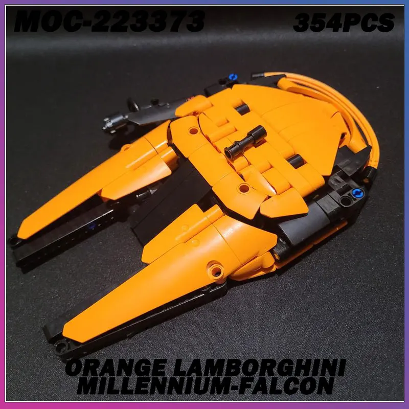 

MOC Building Block Космический корабль Серия Горячий фильм Оранжевый космический корабль Креативная модель кирпича Образовательная игрушка на день рождения MOC-223373 354 шт.