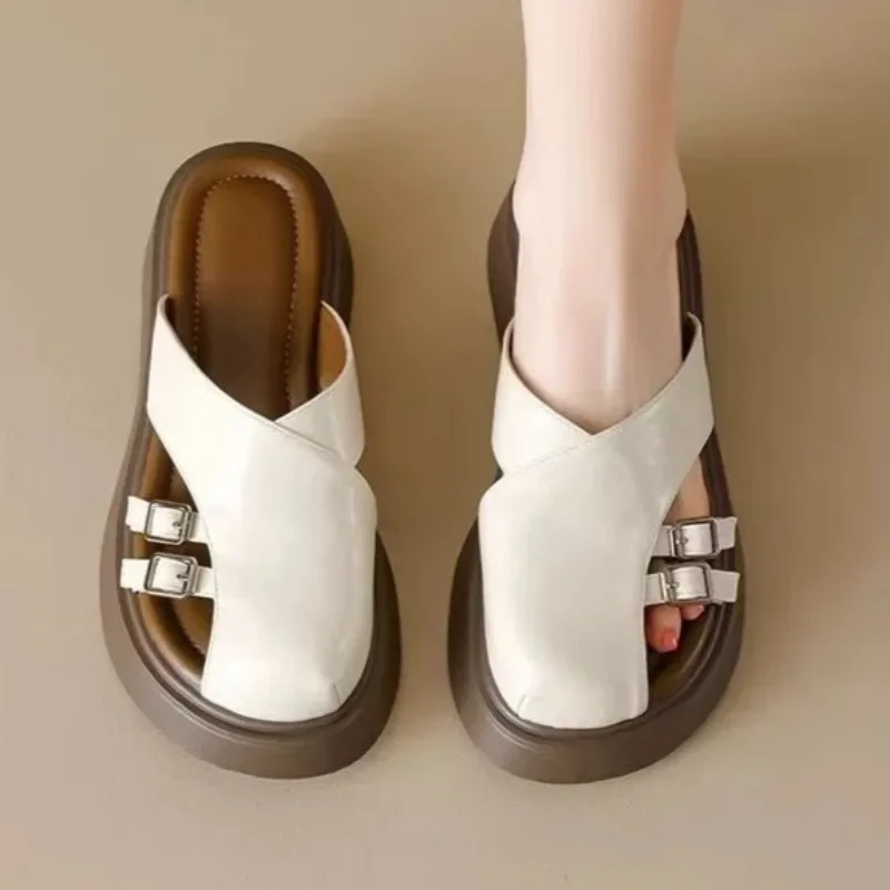 

Women Flats Platform Slippers Fashion New Shoes 2025 Casual Summer Sandals Woman Flip Flops Slingback Shoes Sandalias Zapatillas