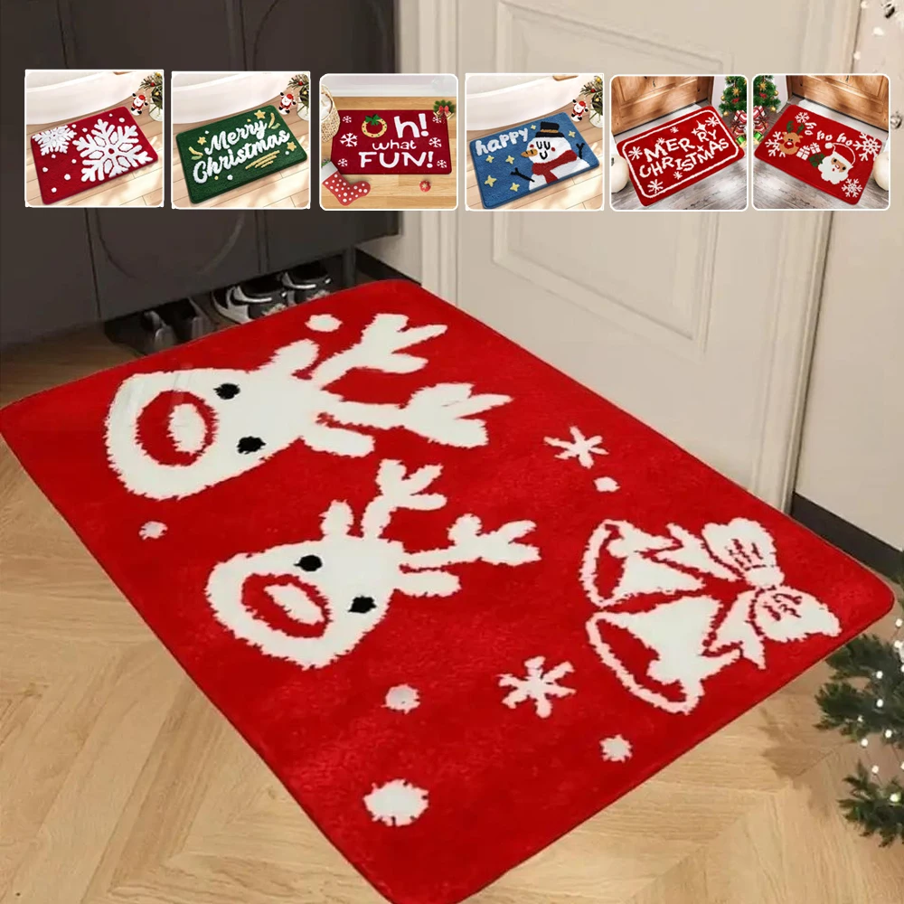 

Anti-Skid Fluffy Christmas Mats Kitchen Absorbent Rug Non-Slip Kitchen Home Decor Rugs Carpets Living Room Dywan Do Pokoju Noël