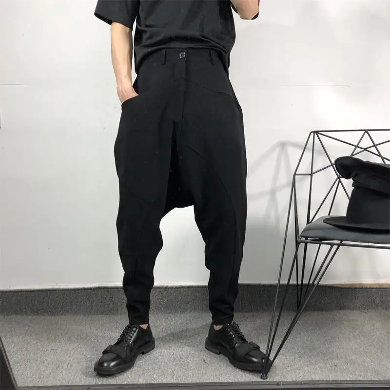 Spring And Autumn New Trendy Men's Dark Series Simple And Loose Harun Leggings Japanese Street Style Casual Suspenders