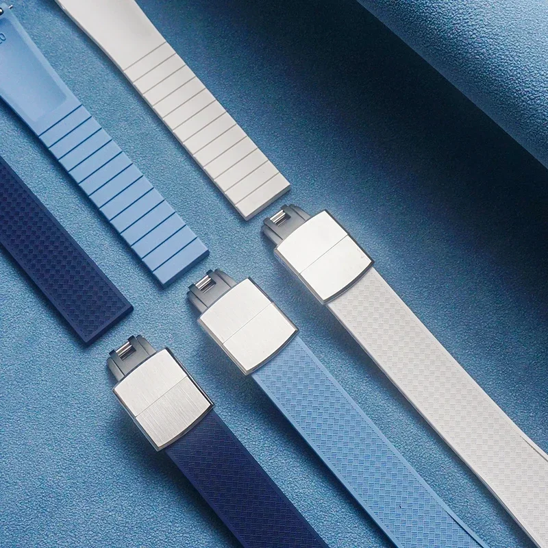 Tropical Pattern FKM CTS Fluororubber Watch Strap 20mm22mm Bands With Quick Release Butterfly Buckle Fit For most of Watches - Image 4