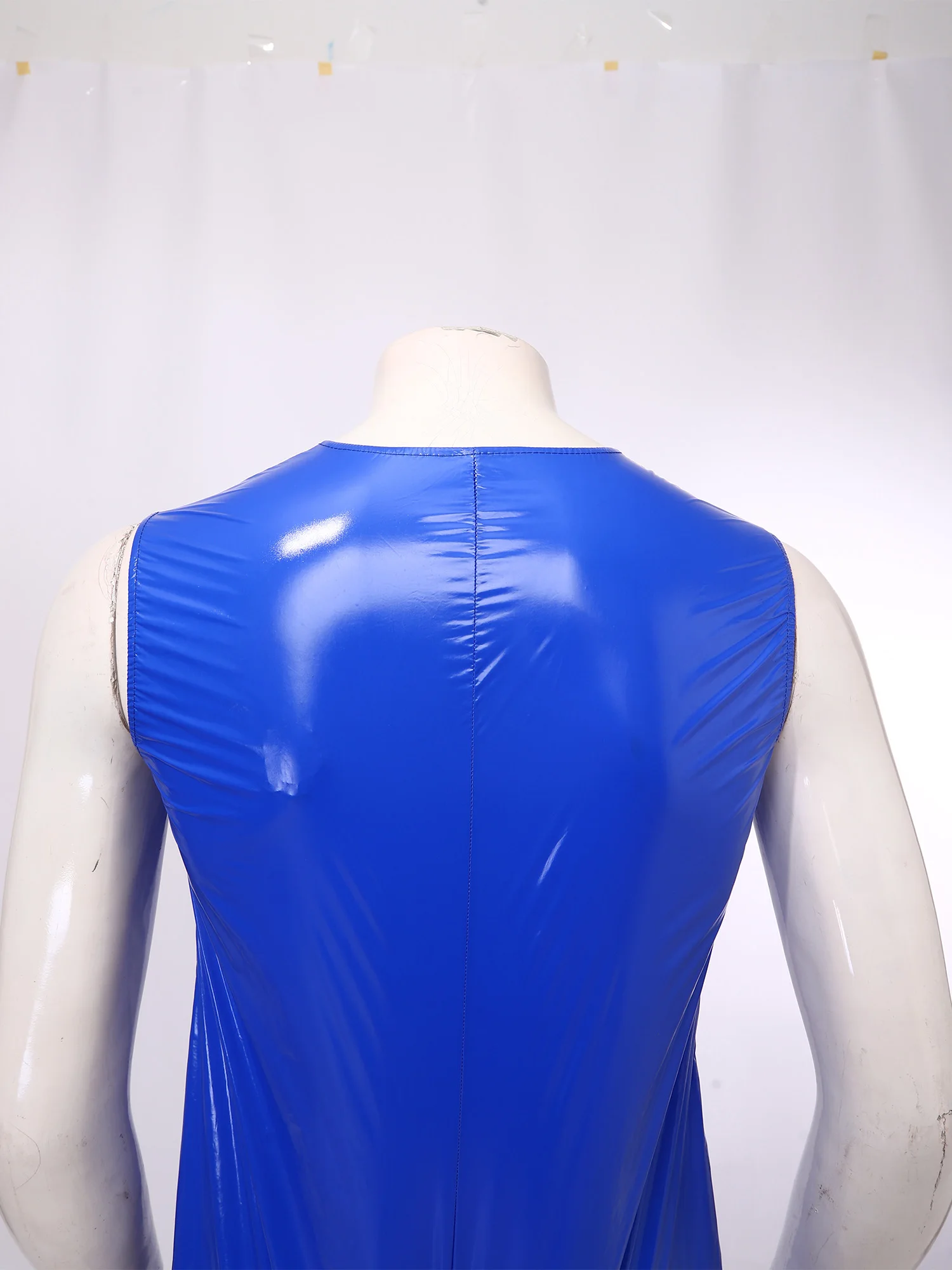 Herren Einteiler Adaptive Romper Nachtwäsche Wasserdichter Windelüberzug Ärmelloser Reißverschluss-Bodysuit Elastische Beinöffnung Jumpsuit