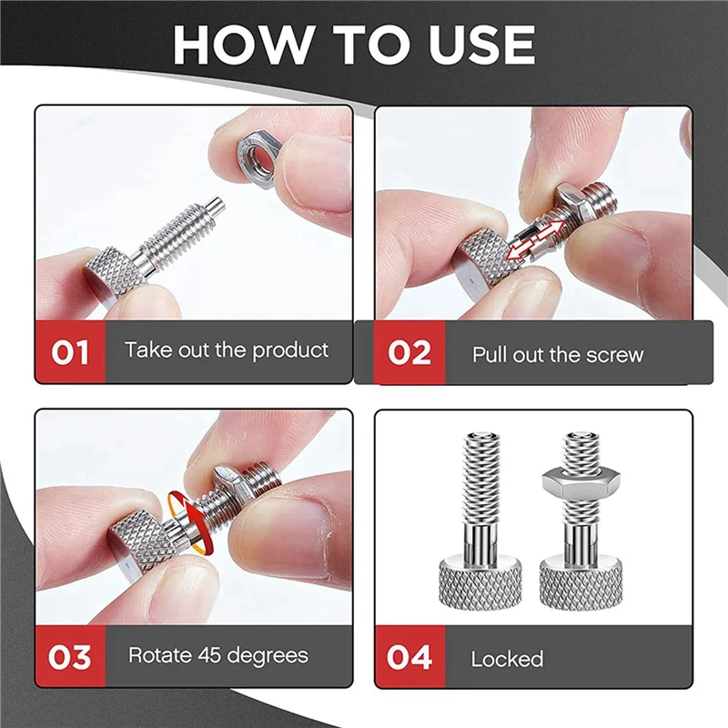 AT29-8Pcs Handle Quick Release Pins,Quick Release Lock Pin, Retractable Spring Plunger, M6 Lockout Kit For Rolling Tool Box