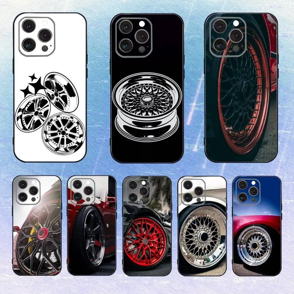 

C-car W-wheels Phone Case For iPhone 17,16,15,14,13,12,11 Plus,Pro Max,XS,Soft Silicone Black Cover