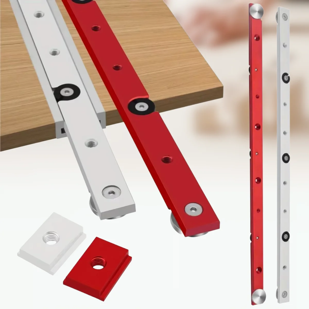 Kit cursore barra mitra con binario a T - Cursore mitra con scanalatura a T per asta calibro per sega da tavolo, cursore a T in lega di alluminio con scanalatura a T