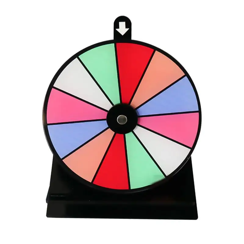 Spin Wheel for Prizes Non-slip Spin the Wheel Game with Stand Erasable Acrylic Board 12 Slots Roulette Wheel Spinner