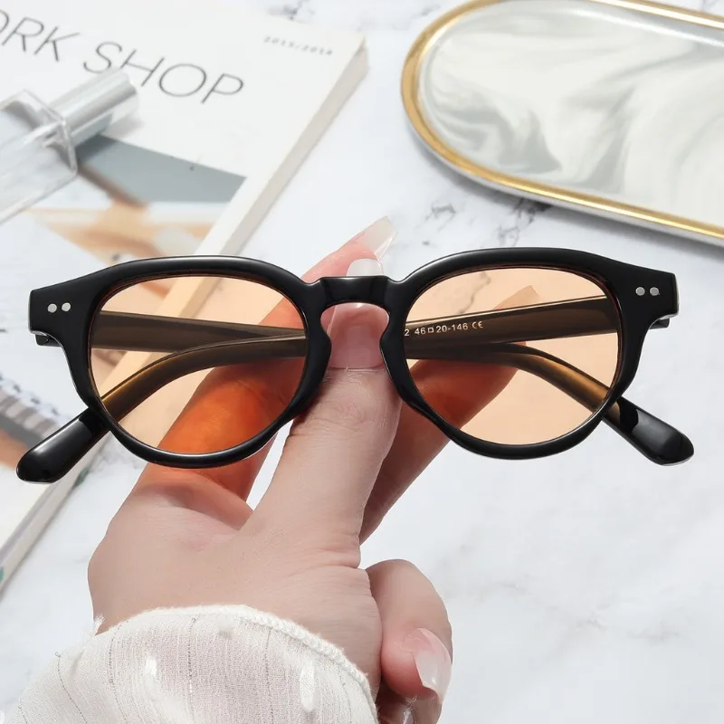 Trendy Niet Grün Runde Sonnenbrille Frauen Marke Design Dekor Kreis Cat Eye Rahmen Brillen Shades 90er Jahre Männer Sonnenbrille