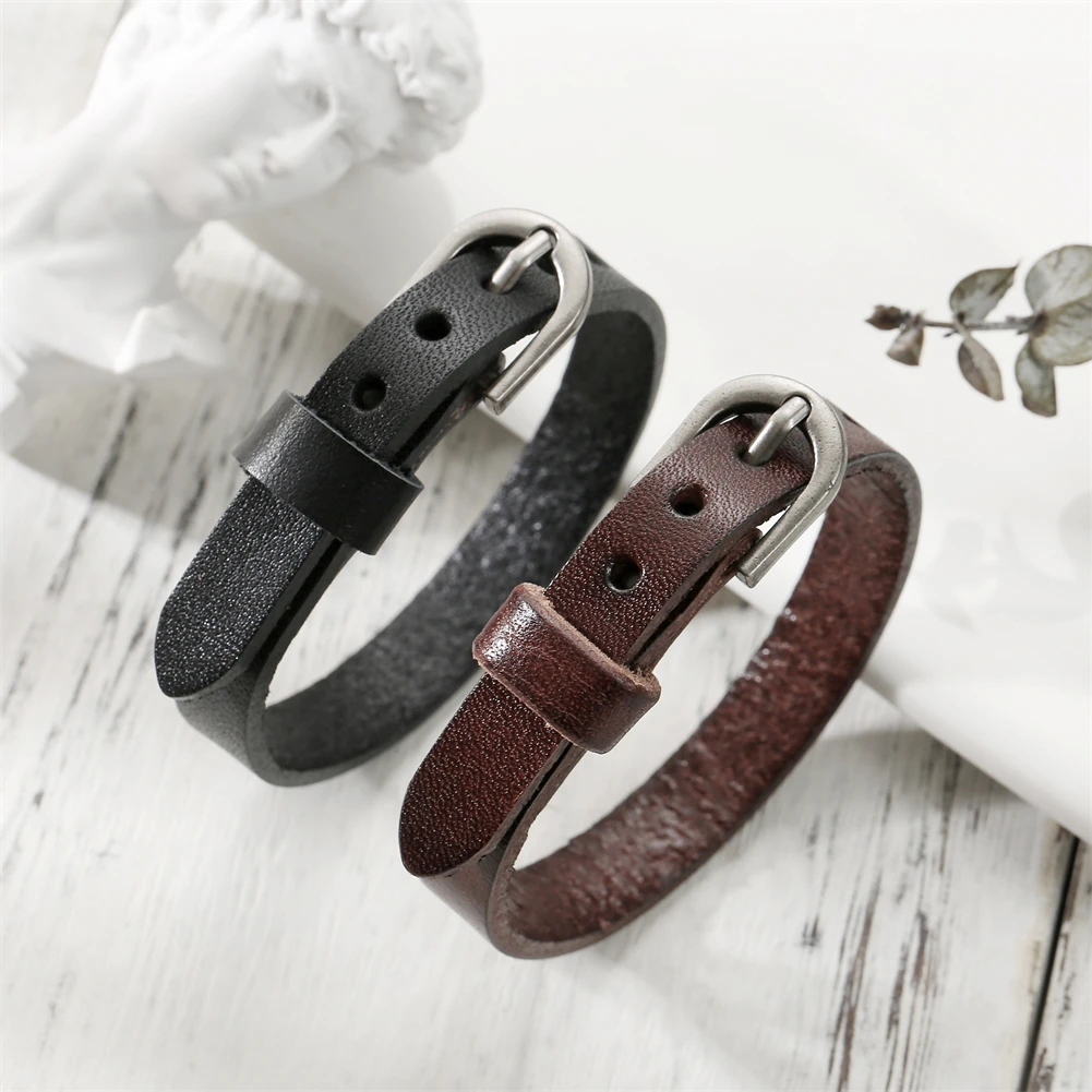 2024 Trend Jewelry Handmade Weave Genuine Leather Bracelet Men Vintage Cuff Leather Bracelet Pulsera Hombre