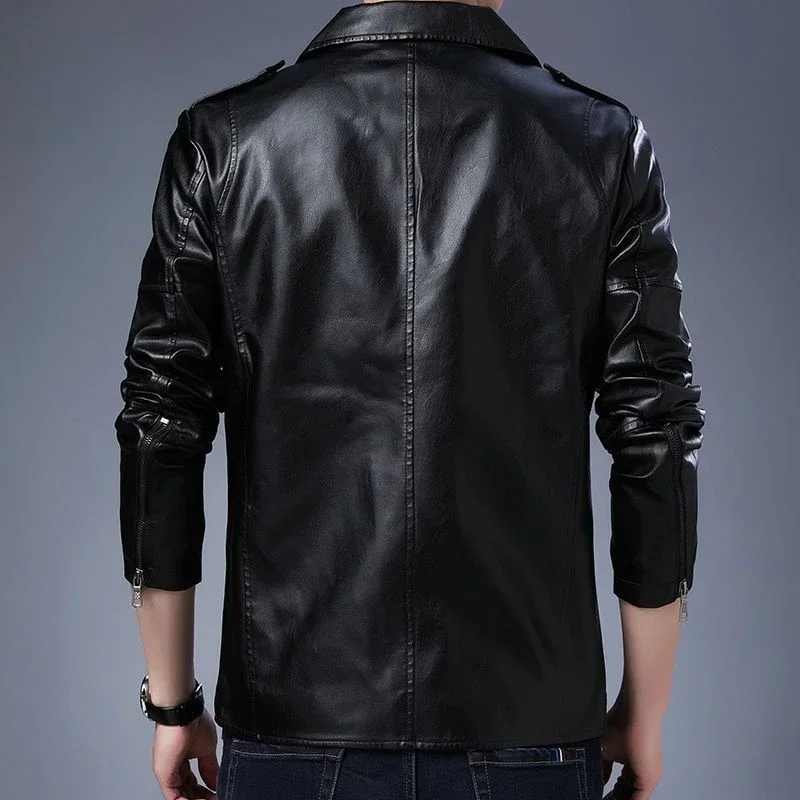 Party Men\'s Suit Jackets Black Leather Male Blazer Coat Classic Elegant Korean Style High Quality Fashion 2024 Spring Clothes