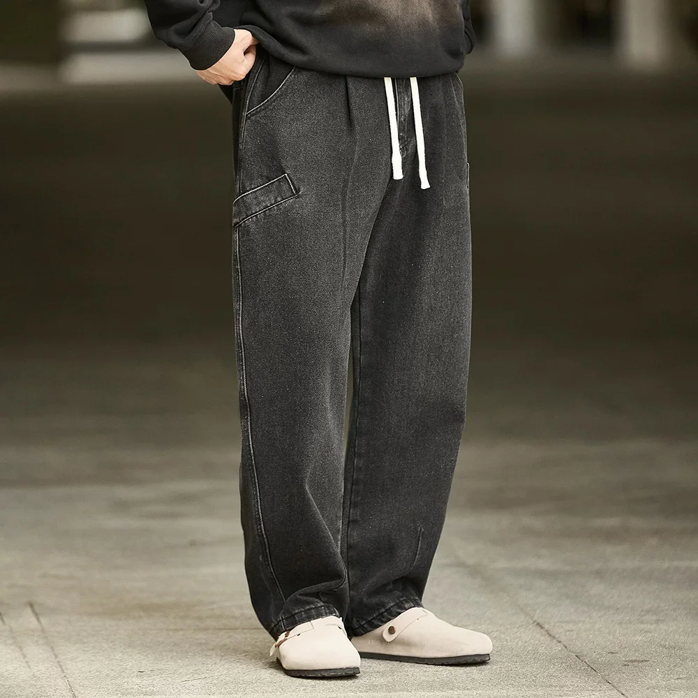 

Мужская японская уличная одежда, модные свободные повседневные потертые старые джинсовые мешковатые джинсы-карго, брюки-шаровары Cityboy, брюки