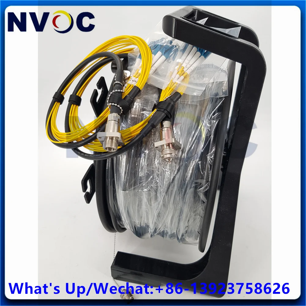 

12Core Single Mode ODC-MPOAPC Male 75M 7.0mm Armored Fiber Optic TPU Cable With PCD310 And 2Pcs ODC-MPO-F To LCUPC Patch Cord