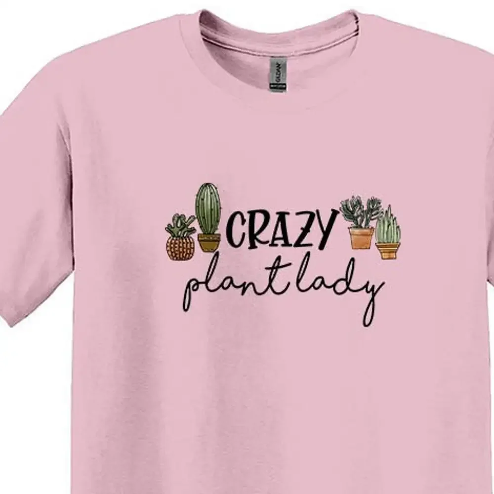 Funny Plant T Shirt Crazy Lady Gardening Lover Succulent Cactus S