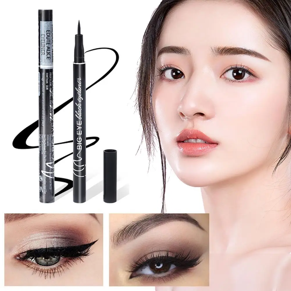 Penna per Eyeliner estremamente Fine, le donne non sono facili da sotto le palpebre nere liquide Eyeliner penna per sbavature per principianti, marrone Make O7K3