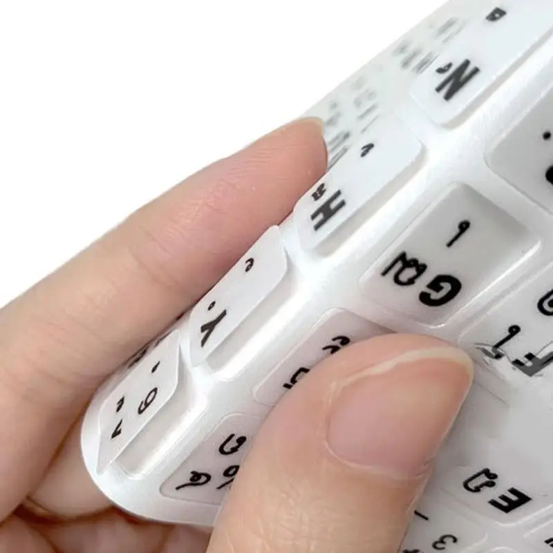 A52B Thai Language Keyboard Stickers Letters Letters Black/ White Waterproin Durable