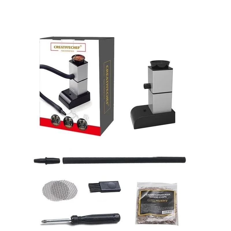 Molecular Cuisine Smoking Gun Food Cold Smoke Generator Portable Wood Chips Meat Fish Bacon Smoker Smokehouse Cooking Bar Set