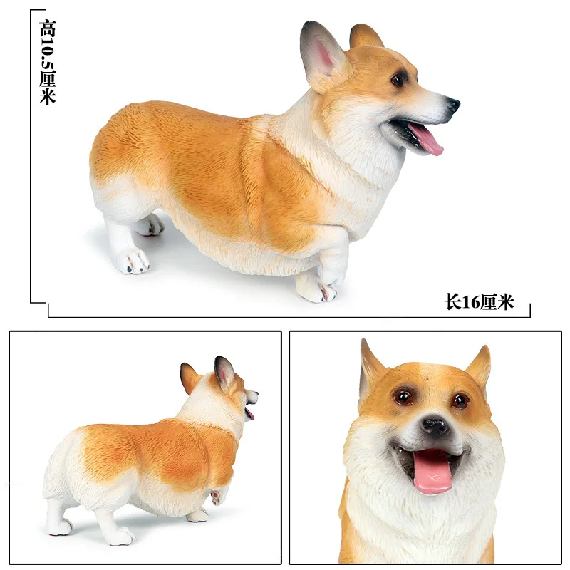 1/48 Simulation Lovely Corgi Pet Dog Models Home Ornament Accessories Animal Figurines Model Toys Children Decoration Gifts