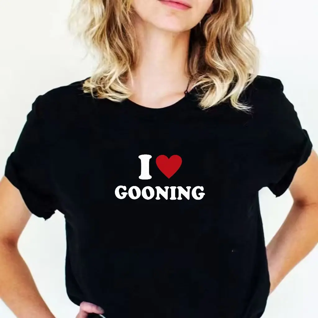 

Футболка с принтом «I Love GOONING Heart» — повседневная хлопковая футболка с круглым вырезом, супермягкая летняя дышащая футболка — идеально подходит для повседневного мы