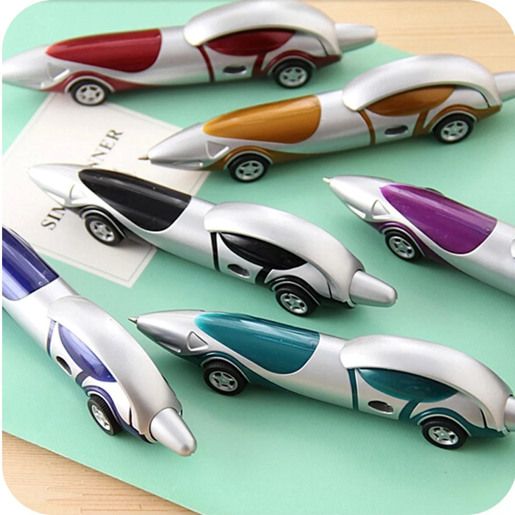 

6Pcs Kawaii Cartoon Car Ballpoint Pens Creative Writing Stationery for Students School Supplies Colored Ink Gift