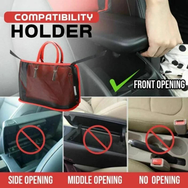 Large Capacity Car Seat Net Pocket Handbag Purse Holder Mesh Back Pouch Between Seats Storage Bag Organizer Car Accessories