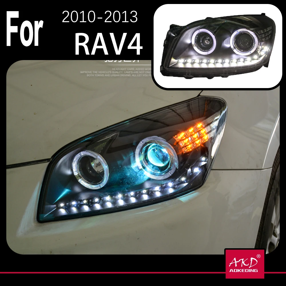 

AKD Модель автомобиля Фара для Toyota RAV4 Фары 2010-2013 Rav4 Светодиодная фара Светодиодный сигнал DRL Hid Bi Xenon Автоаксессуары