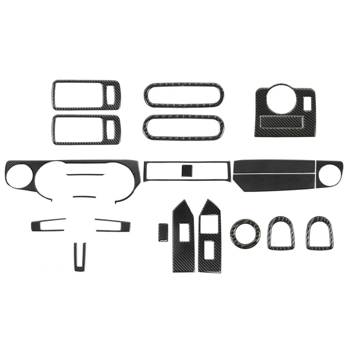 

Carbon Fiber for Ford Mustang 2009-2013 Interior Accessories Decorative Cover Trim Kit 22PCS (Black)