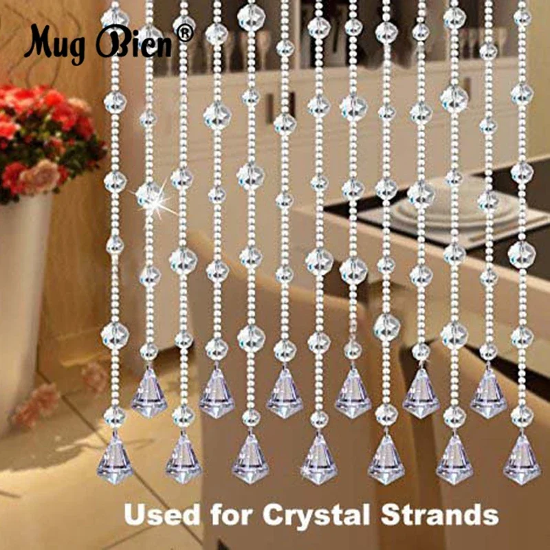 10PCS cristallo trasparente prisma diamante appeso lampadario di cristallo pendenti palla (40mm) con 2 perle di vetro ottagonale