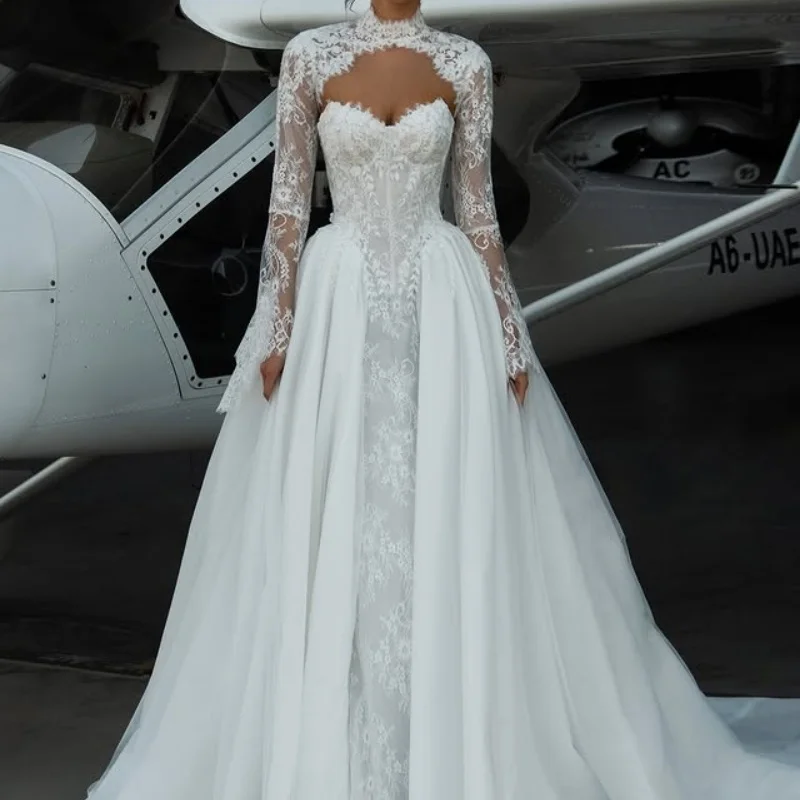 Vestido de baile branco personalizado, vestidos de casamento reais, amor, personalizado, branco brilhante, aplique ofecal, pérola, cauda longa, feito