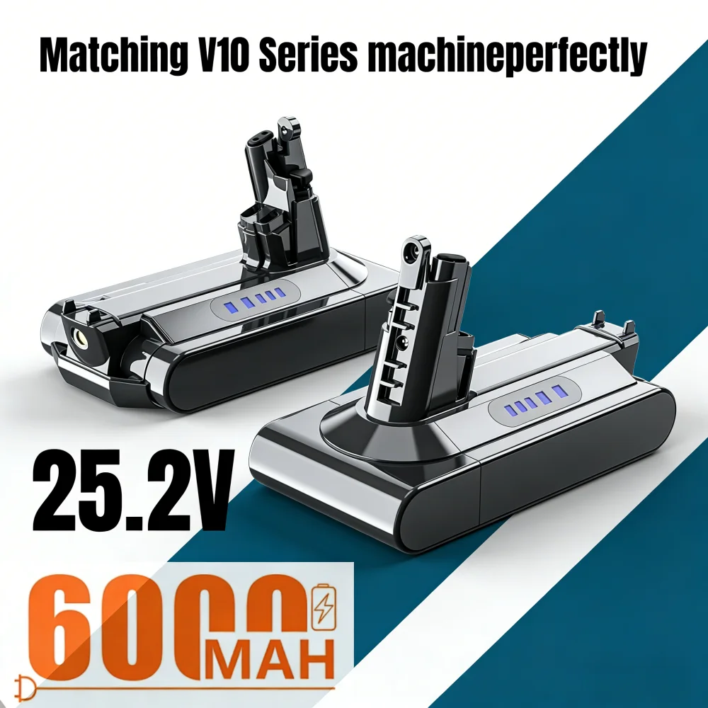 

25.2V 6000mAh/8000mAh battery for Dyson SV12 V10 Animal/ Absolute/engine head V10 Fluffy Total Clean vacuum cleaner.