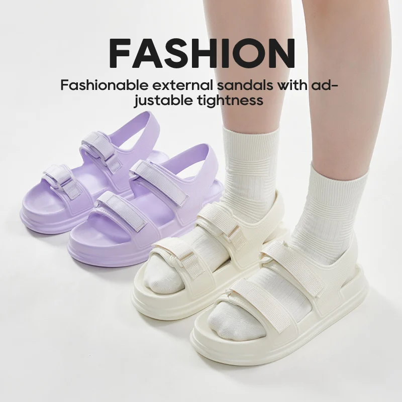 Sandalias UTUNE con parches a la moda para mujer, zapatos de plataforma cómodos de verano para playa, chanclas moradas exteriores, zapatillas