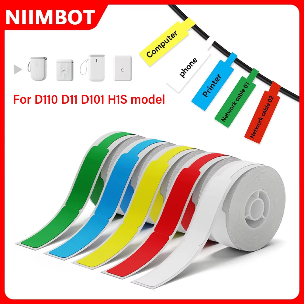 NIIMBOT Color Cable Labels Paper Self-adhesive Thermal Label Sticker For D11 D110 Mini Printer Color Label Tag For Wire Marking