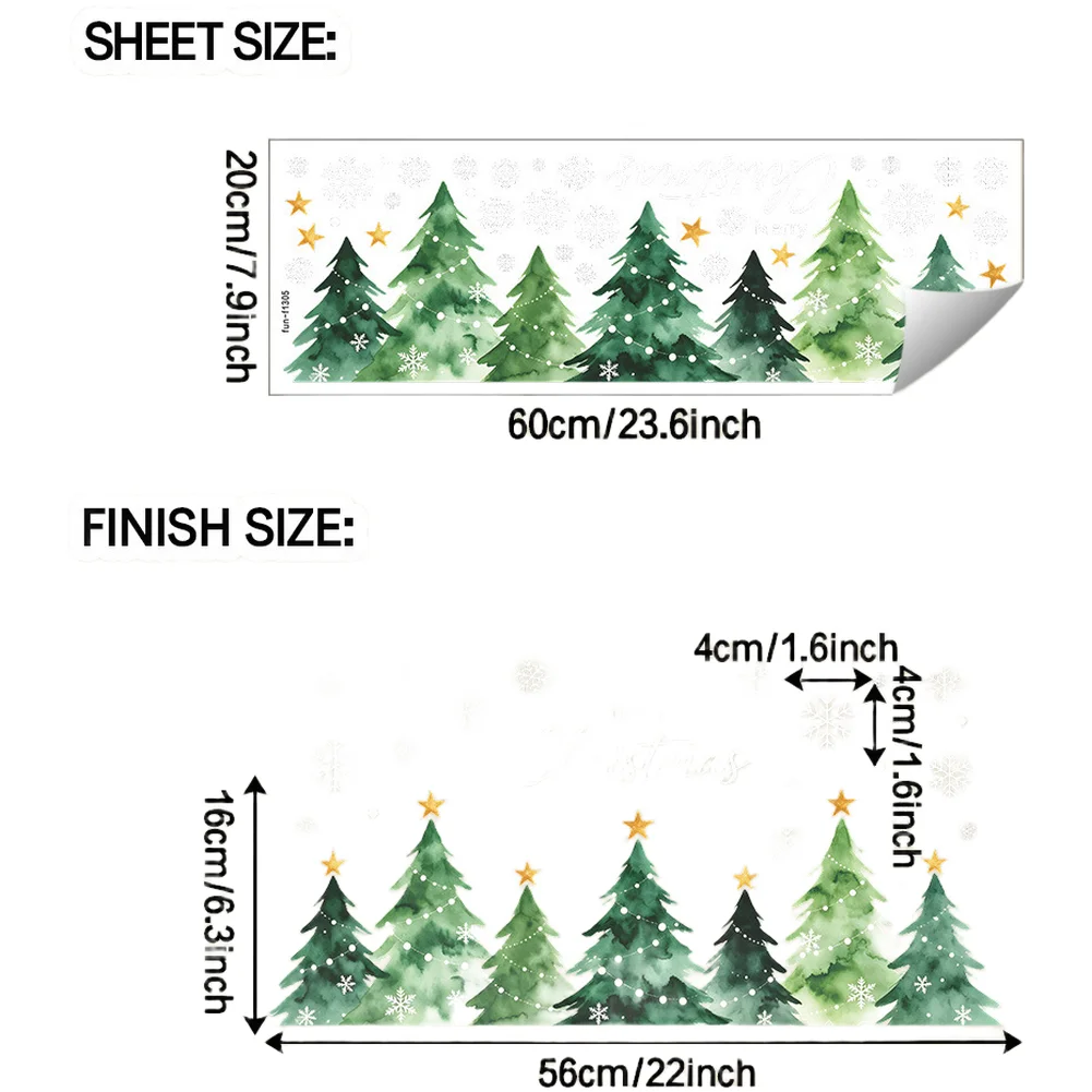 Snowflake Tree Static Cling PVC Window Decal for Glass Tiles Metal Surfaces Holiday Decoration Reusable Design