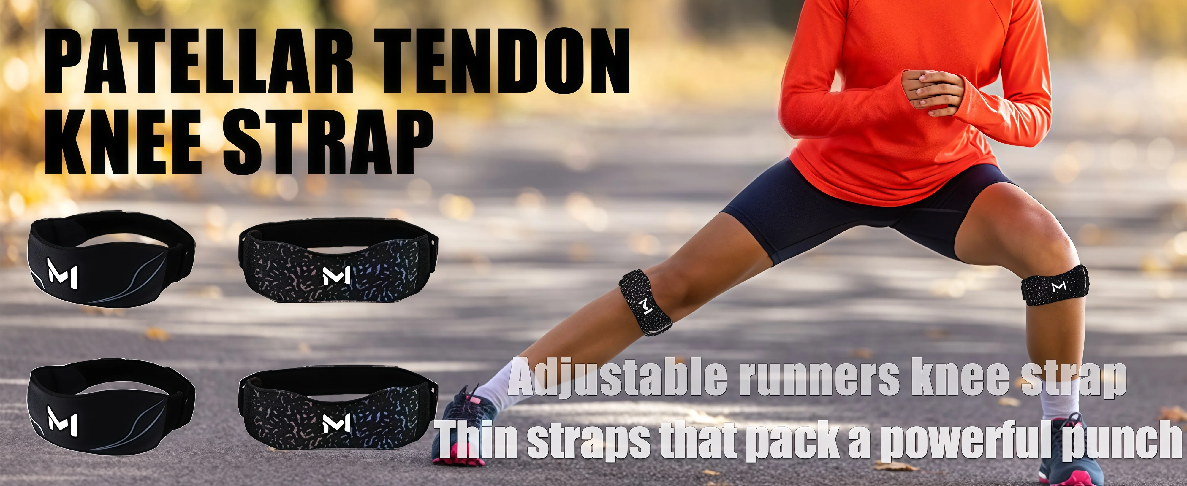 1/2 Stück Kniebandage mit Gelpolstern, verstellbarer Patellasehnen-Stützgurt für Männer und Frauen, zum Laufen, Tennis, Training, Basketball, Wandern – Detail 2