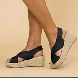 2024 New Women's Slippers Ladies Casual Platform Sandals Fashion Open Toe Plus Size Sandals Female Beach Sandals Womens Shoes