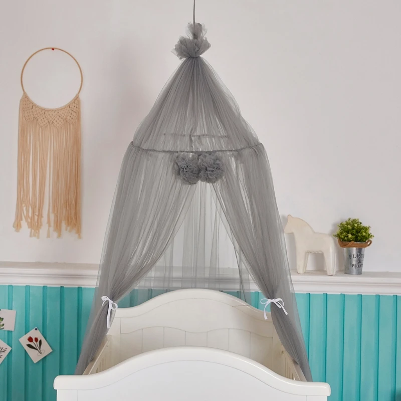 Bebé malla hilo cama dosel cuna mosquitera cortina cúpula colgante tienda decoración