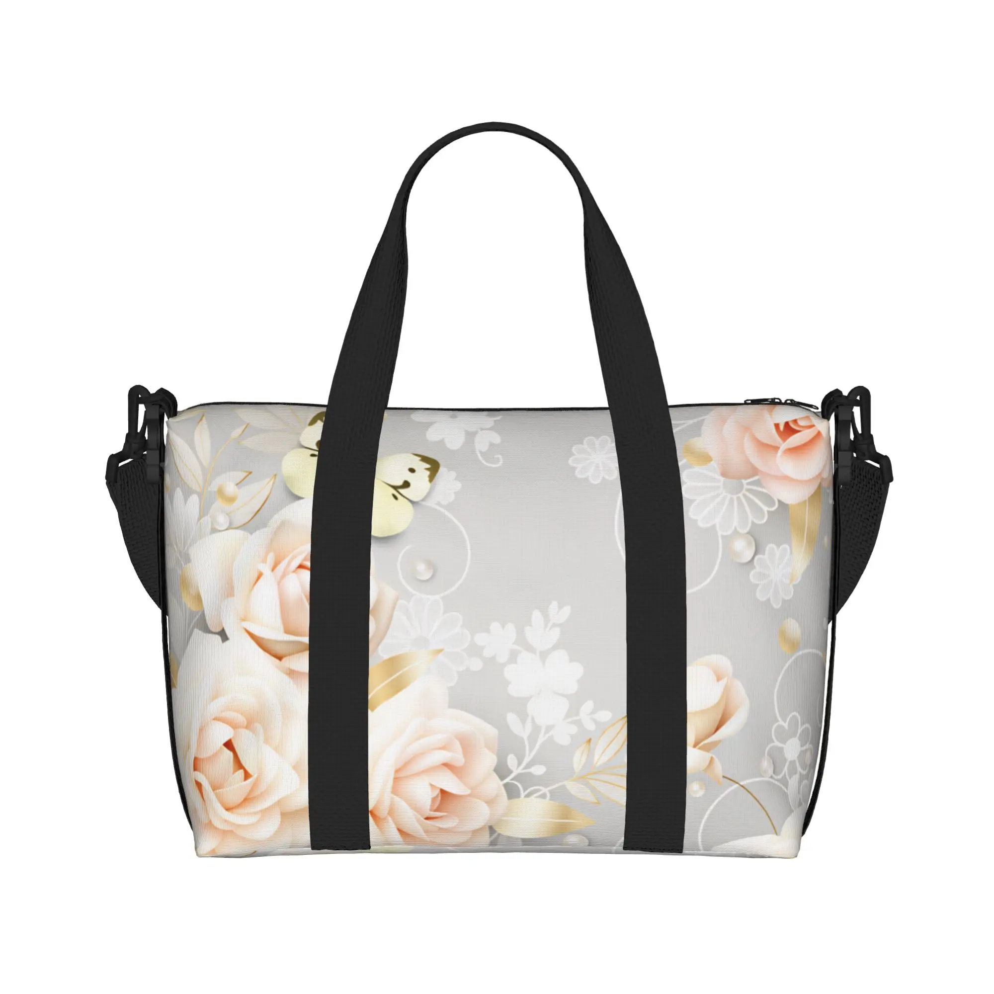 Custom Luxury High 3D Floral Tote Bag Women Big Capacity Fashion Trend 3D Flowers Beach Gym Travel Bags