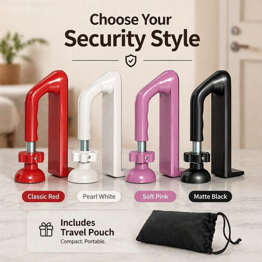 ZHUOHUA Portable Door Lock for Travel,​Door Stopper Security for Hotels/Apartments-Reinforced Locking Device for Women`s Safety view 2