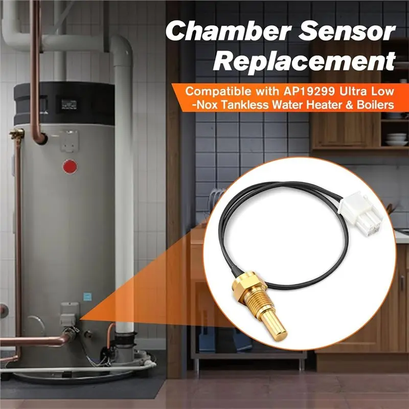 CQMF-Water Heater Chamber Sensor Rheem AP19299 Thermistor Replacement Ultra Low Nox Tankless Water Heaters 2 Pack
