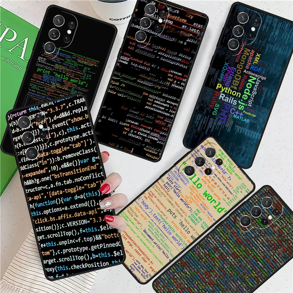 Programming Languages For Samsung Galaxy S24 Ultra S21 S22 S8 S9 S10 5G Note 10 20 Plus FE S23 Phone case Cover Coque