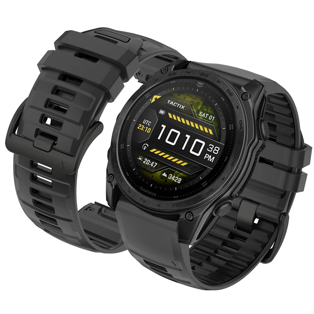 Two-tone silicone watch band QuickFit 22mm 26mm For Garmin Tactix 8 51mm 47mm/Quatix/D2 Mach 1 Pro/Enduro/Instinct 3 Wrist Strap